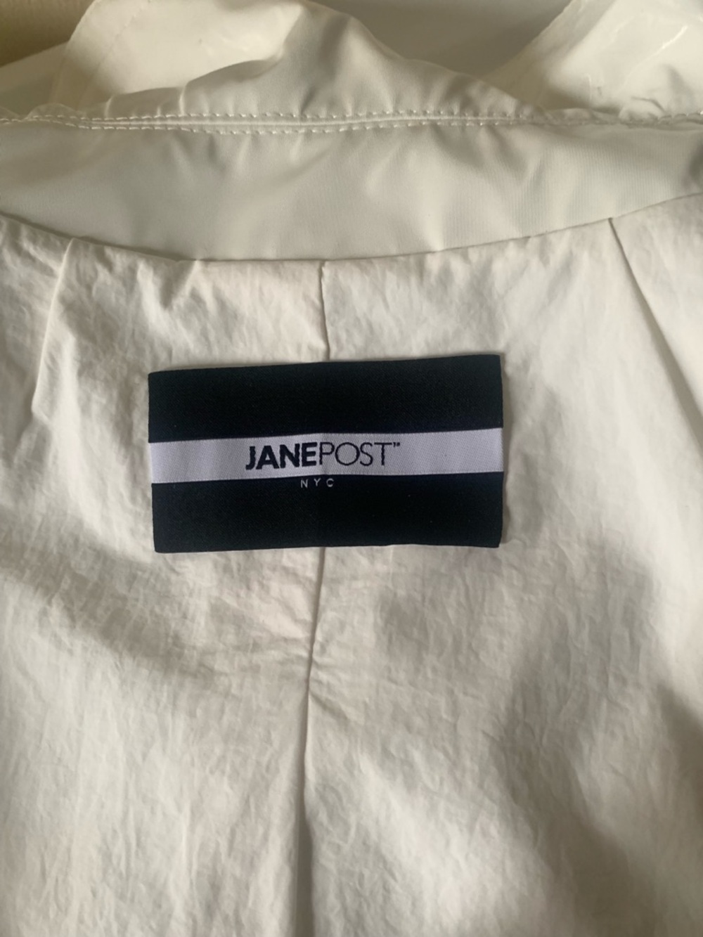 Jane Post White Slicker with Raglan Sleeves - Picture 6 of 6